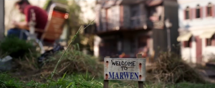 bienvenue à marwen jardin pancarte du village de marwen